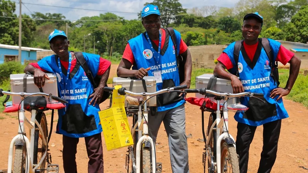 Community Health Workers in Cote d’Ivoire  Bike to Combat Malaria in Remote Villages