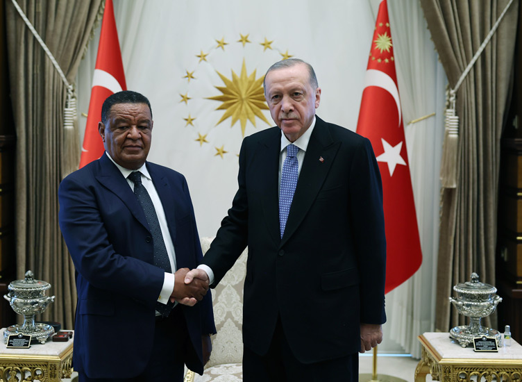 President Recep Tayyip Erdoğan meets with former President Mulatu Teshome of Ethiopia
