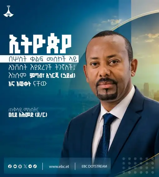 "ኢትዮጵያ በሦስት ቁልፍ መስኮች ላይ ኢንቨስት እያደረገች ትገኛለች፤ እነሱም ምግብ፣ ኢነርጂ (ኃይል) እና እውቀት ናቸው።"