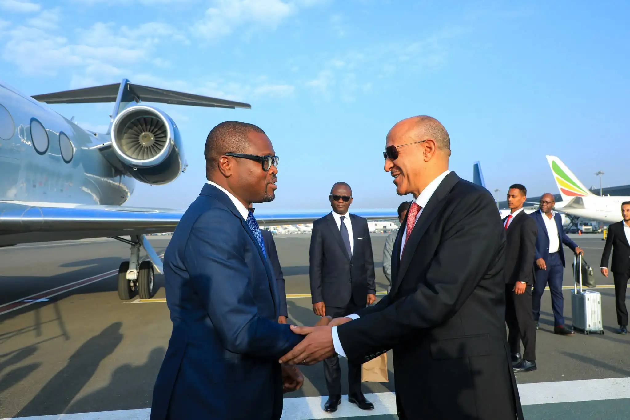 Deputy Prime Minister Temesgen Tiruneh Welcomes Benin Republic President Romuald Wadagni