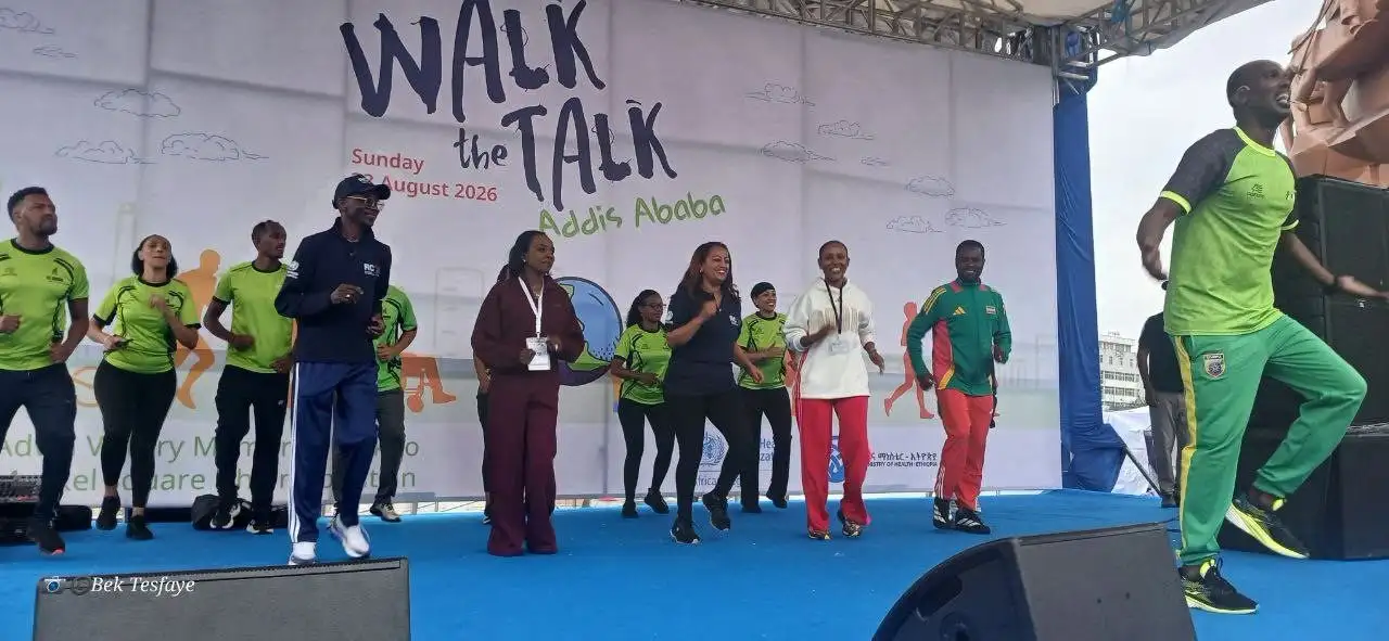የ76ኛው የዓለም ጤና ድርጅት የአፍሪካ ቀጣናዊ ኮሚቴ ስብሰባ ተሳታፊዎች በአዲስ አበባ የአካል ብቃት እንቅስቃሴ እያካሄዱ ነው