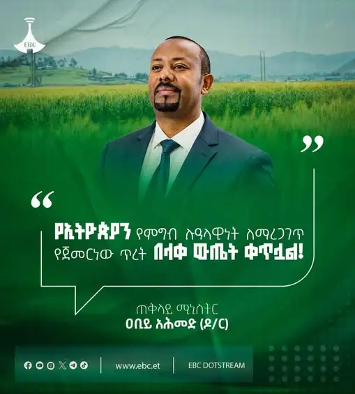 “የኢትዮጵያን የምግብ ሉዓላዊነት ለማረጋገጥ የጀመርነው ጥረት በላቀ ውጤት ቀጥሏል!”