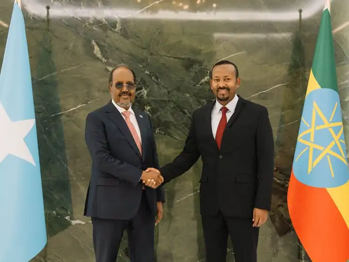 ጠቅላይ ሚኒስትር ዐቢይ አሕመድ (ዶ/ር) ለሶማሊያው ፕሬዚዳንት ሐሰን ሼኽ መሐሙድ አቀባበል አደረጉ