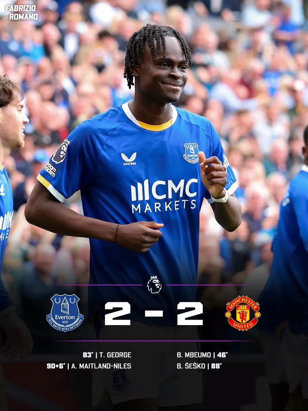 Maanchistar Yuunaayiitiid 2 – 2 Evertan